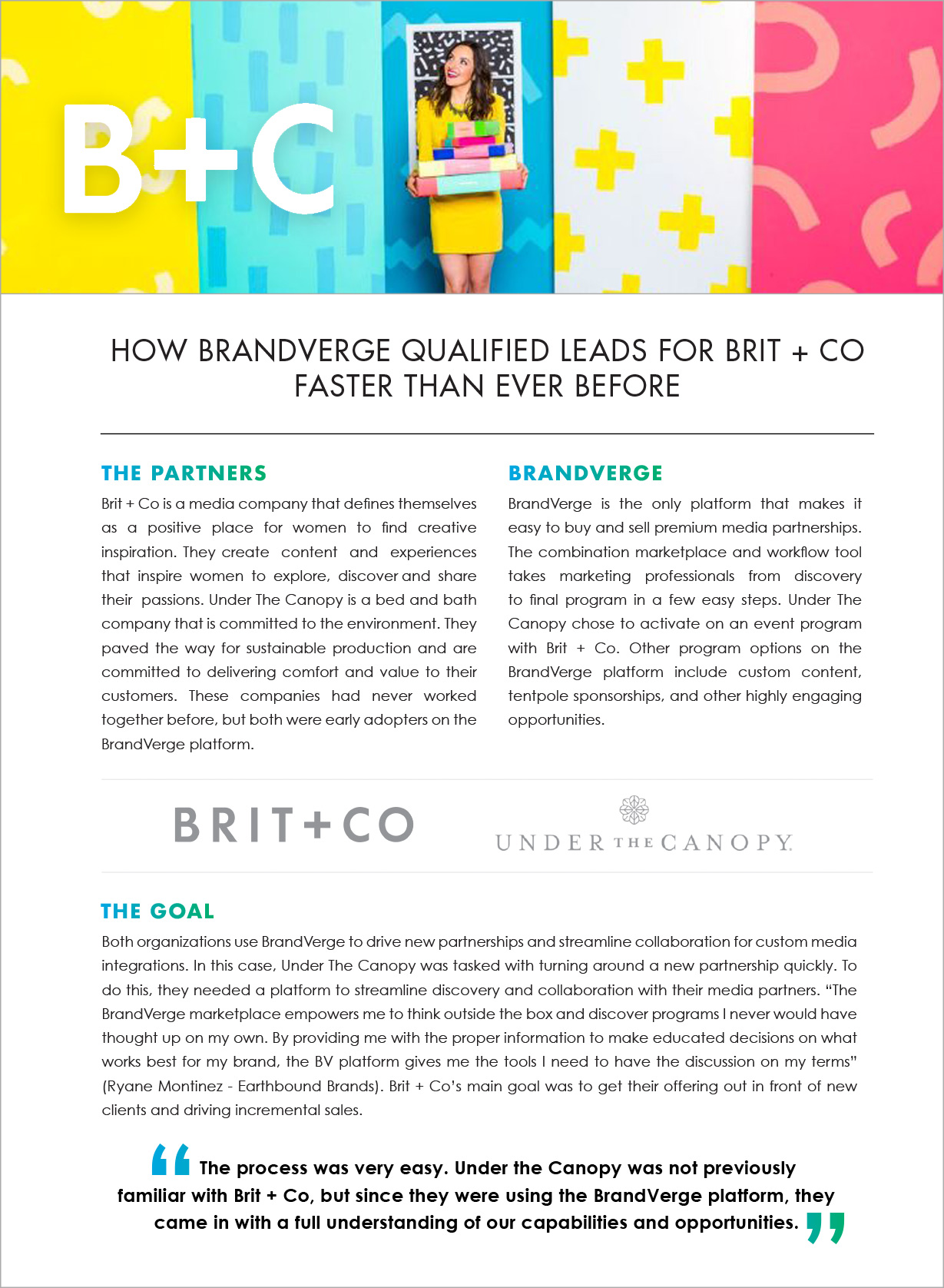 HOW BRANDVERGE QUALIFIED LEADS FOR BRIT + CO FASTER THAN EVER BEFORE