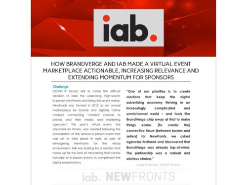 New Case Study Details How BrandVerge Made IAB's NewFronts Marketplace Actionable
