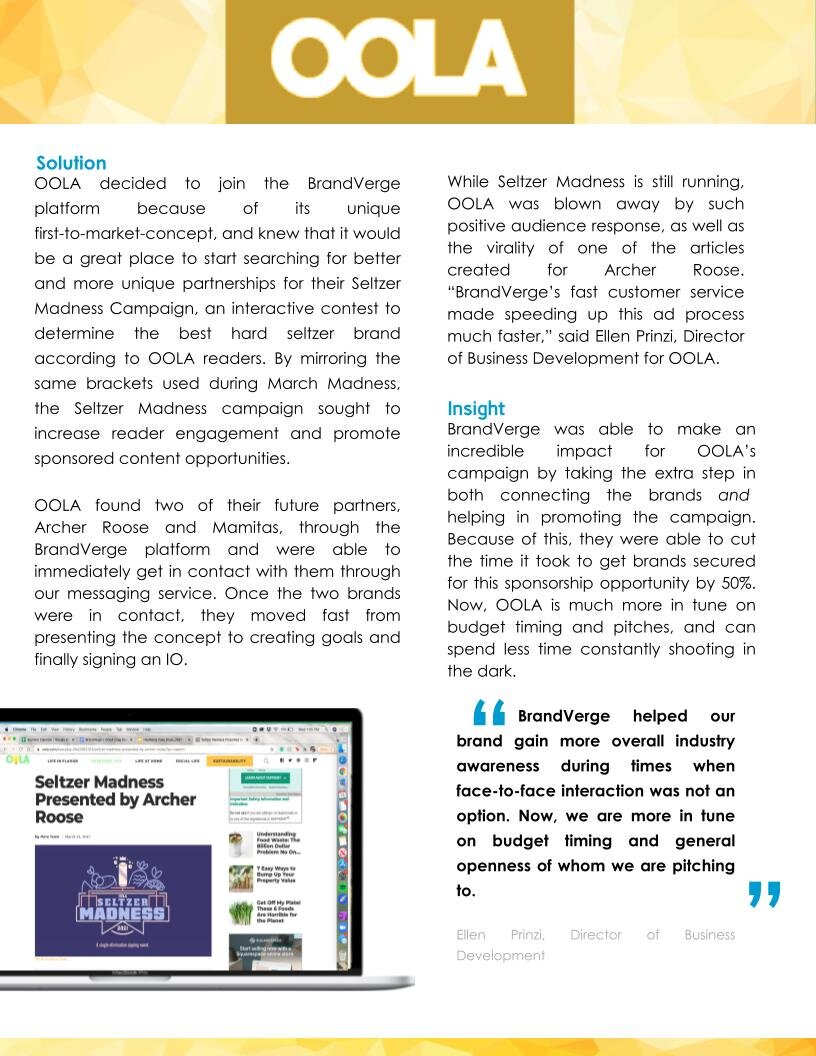 OOLA Launches Successful Multi-Product Campaign, Cutting Process by 50%