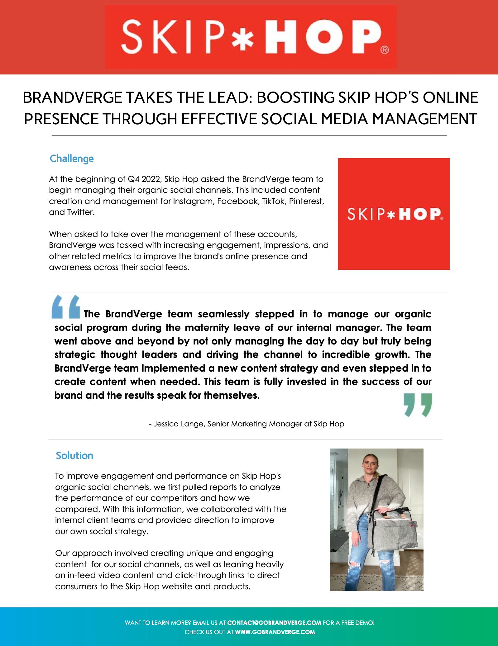 BRANDVERGE TAKES THE LEAD: BOOSTING SKIP HOP'S ONLINE PRESENCE THROUGH EFFECTIVE SOCIAL MEDIA MANAGEMENT